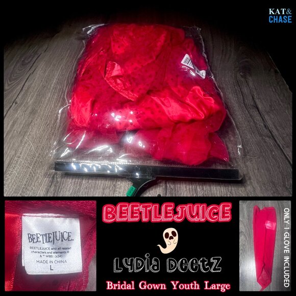 Spirit Halloween Beetlejuice Bride Lydia Deetz Dress Youth L 12-14 Kids Costume - Picture 6 of 12